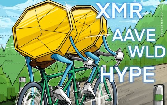 Bitcoin holds key support as HYPE, XMR, AAVE, WLD lead altcoin rally