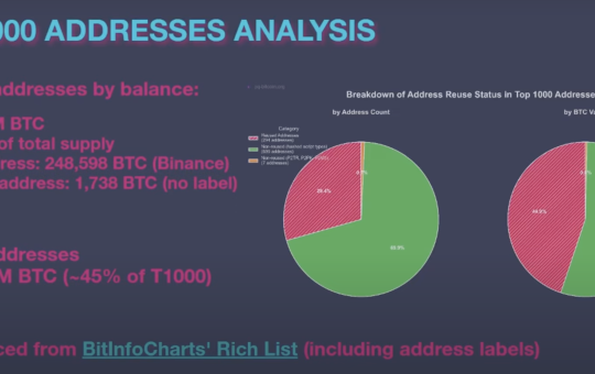 Reused Addresses Among Top 1000 Bitcoin Addresses