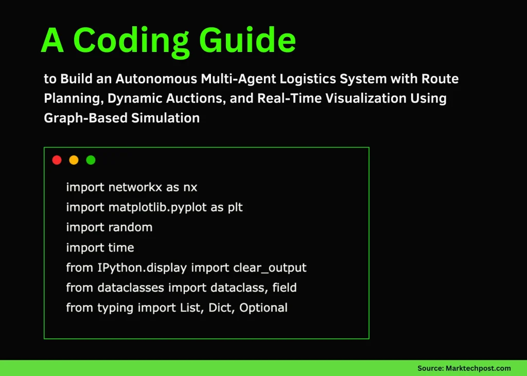 A Coding Guide to Build an Autonomous Multi-Agent Logistics System with Route Planning, Dynamic Auctions, and Real-Time Visualization Using Graph-Based Simulation