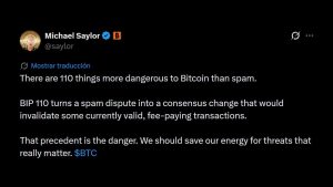 Michael Saylor Slams Bitcoin's Controversial Anti-Spam Fork