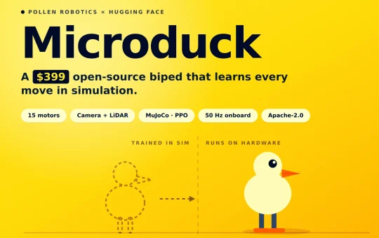 Hugging Face Unveils Microduck: A $399 Open-Source 25 cm Biped You Train with Reinforcement Learning