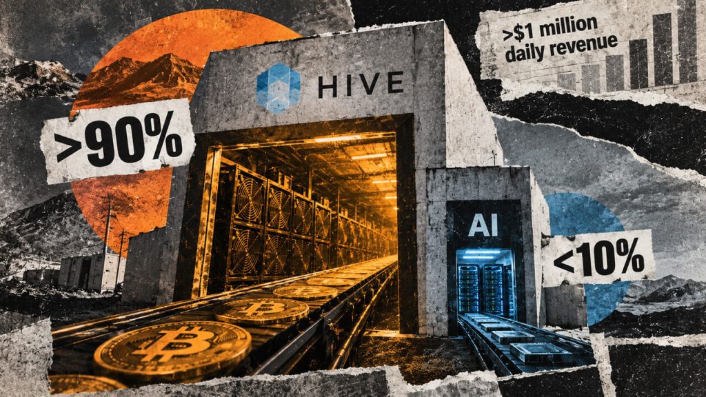 Bitcoin mining supplies 90% of HIVE’s $1 million daily revenue despite ongoing AI expansion
